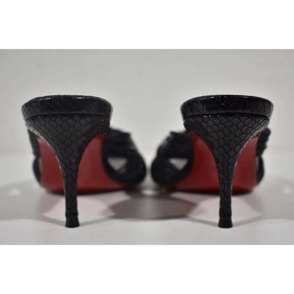 Christian Louboutin Multitaski 70 Black Strap Backless Mule Kitten Heel Pump 36 - Picture 10 of 12